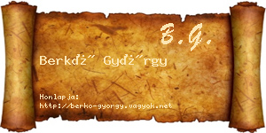 Berkó György névjegykártya