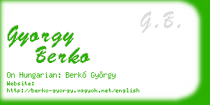 gyorgy berko business card